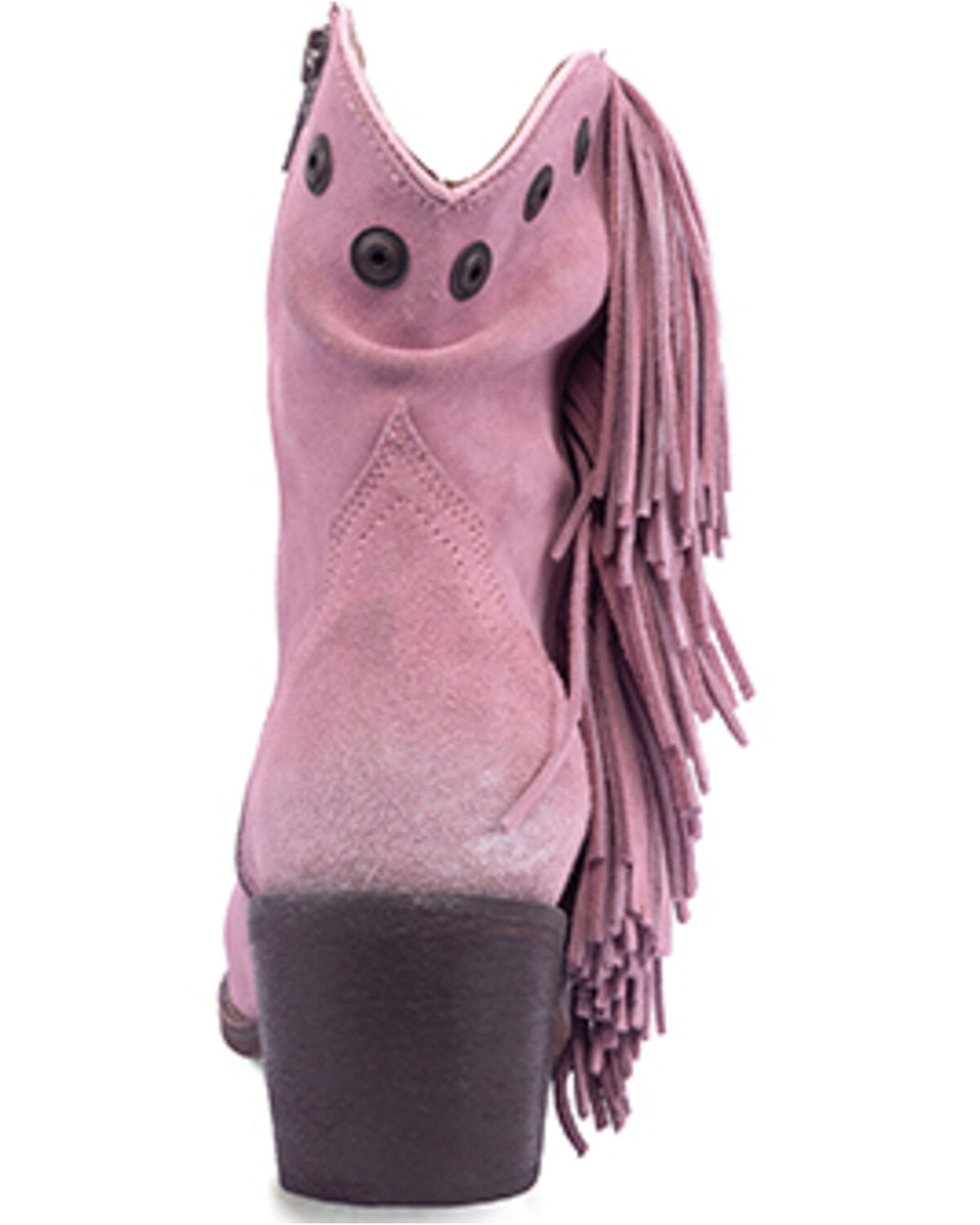 Circle G Women's Studded Suede Fringe Ankle Boots - Round Toe