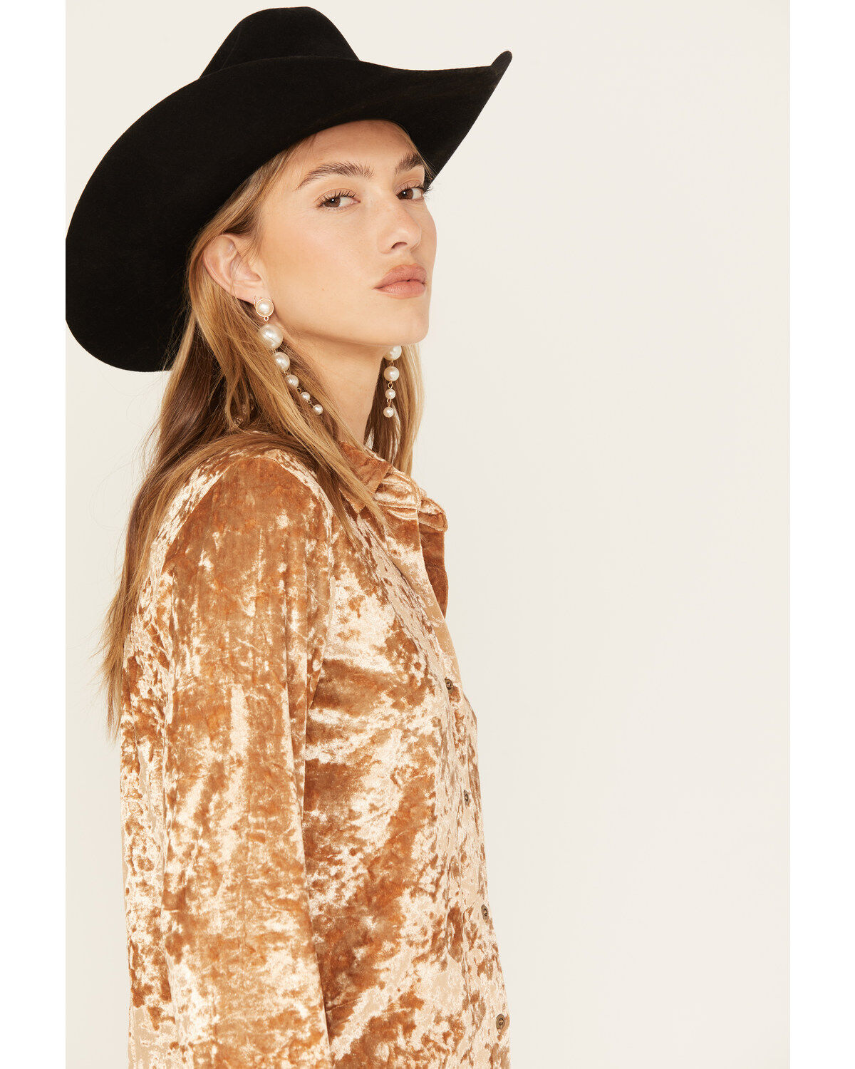 Rock & Roll Denim Women's Velvet Long Sleeve Button-Down Shirt