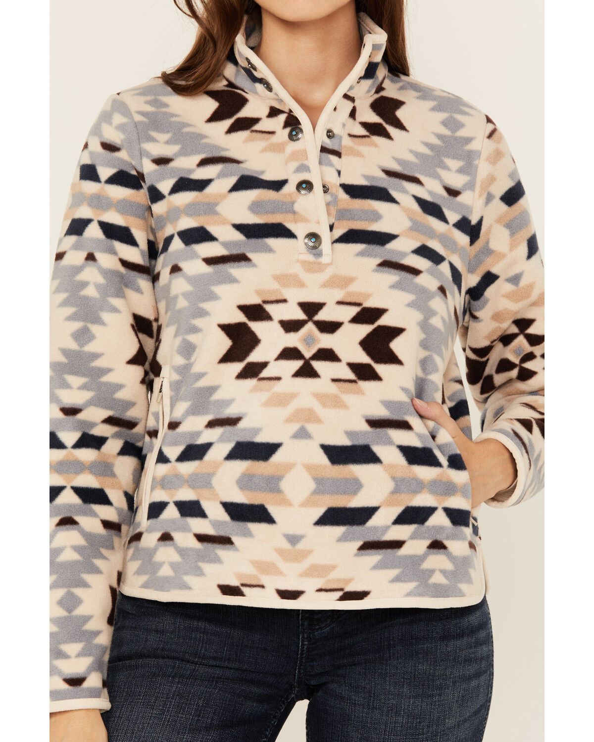 Shyanne Women's Southwestern Print Polar Fleece Pullover