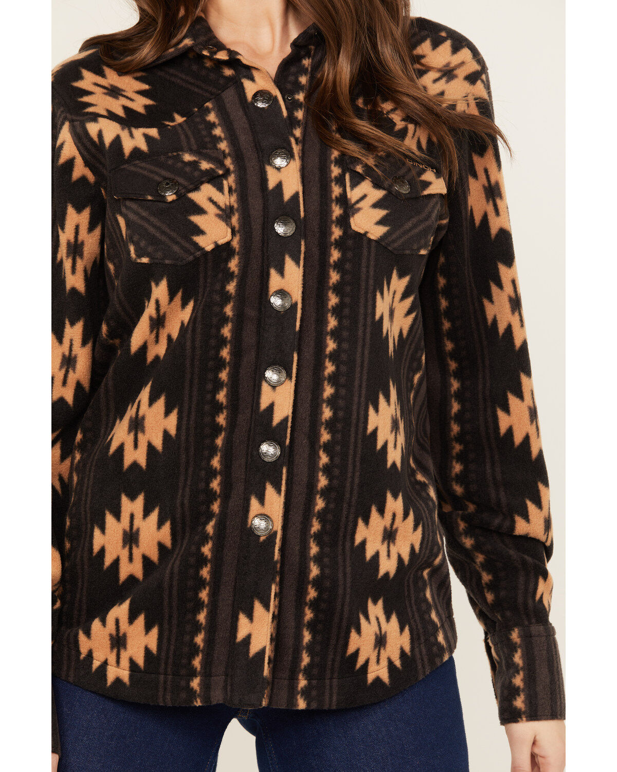 Cinch Women's Southwestern Print Polar Fleece Shacket