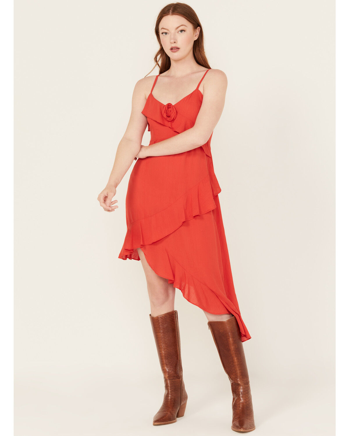 Angie Women's Solid Ruffle Hem Sleeveless Mini Dress