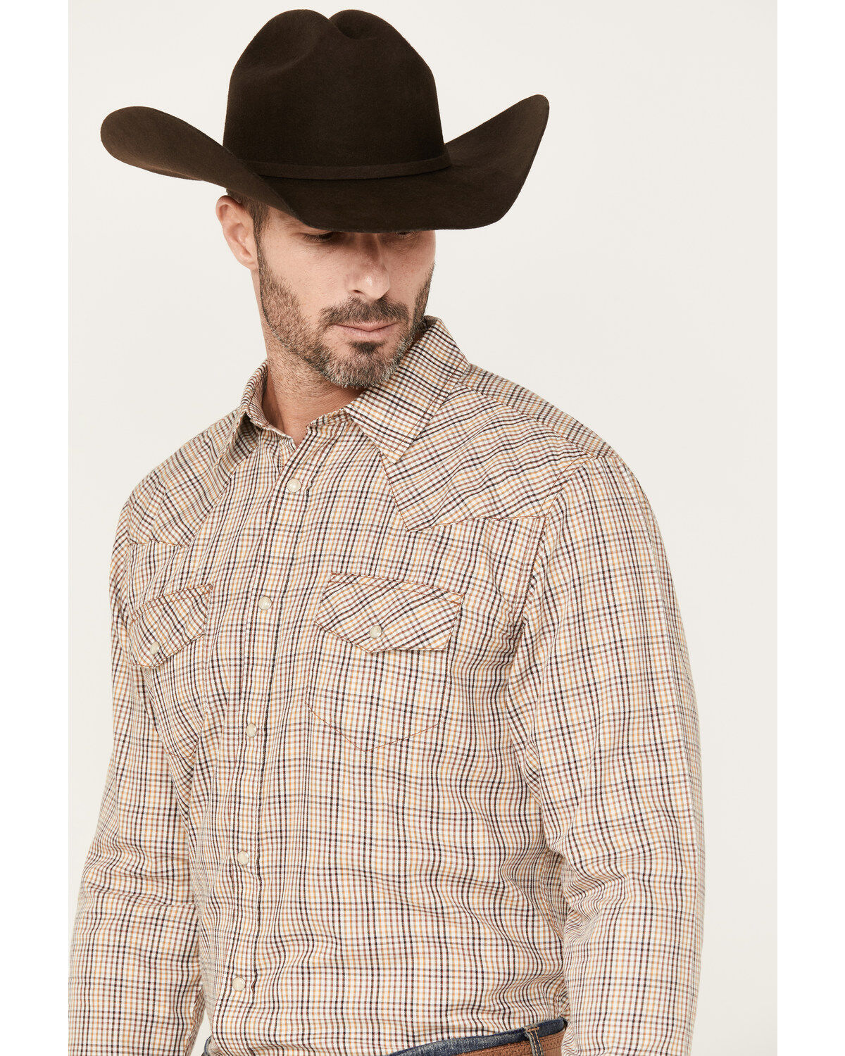 Gibson Men's Saddle Long Sleeve Pearl Snap Western Shirt