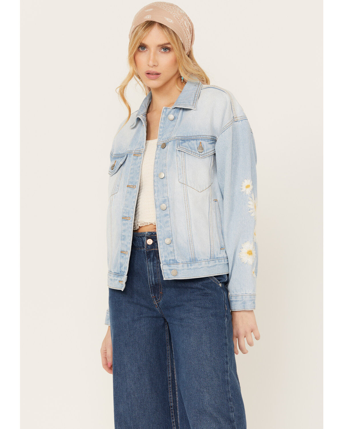 Driftwood Women's Light Wash Daisy Daydreaming Denim Jacket