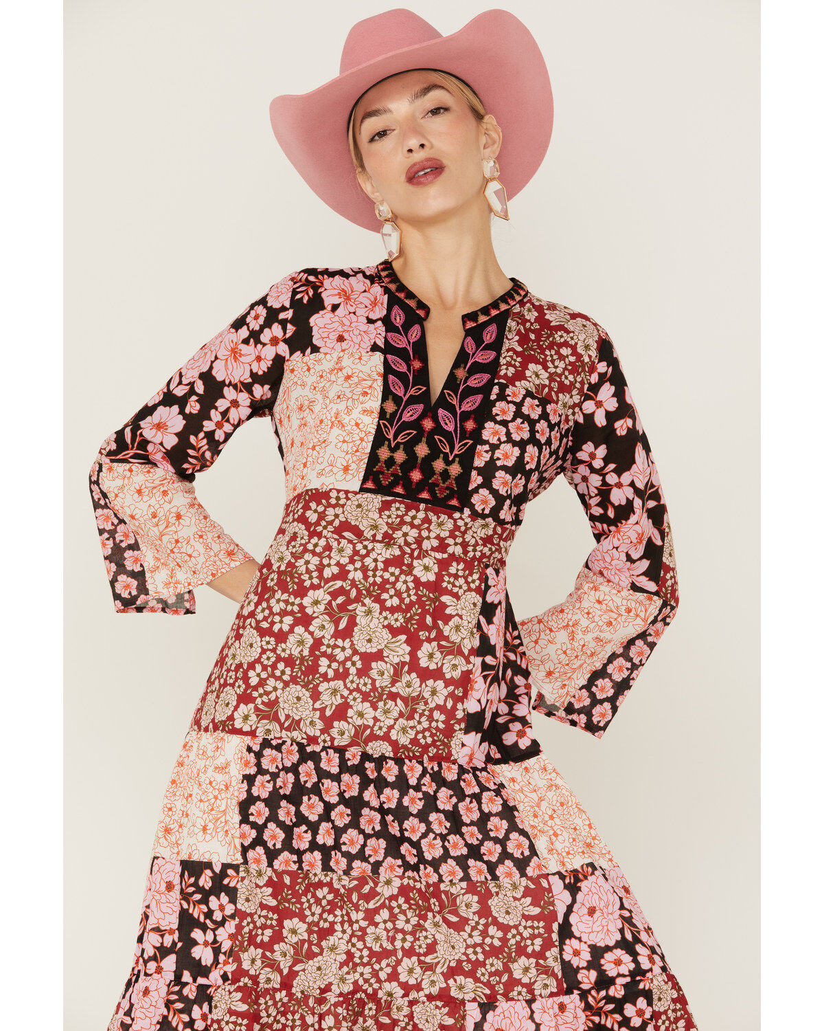 Johnny Was Women's Flora Tie Back Midi Dress