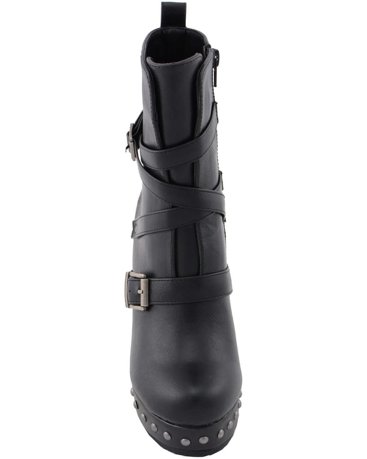 Milwaukee Leather Women's Triple Strap Wedge Boots - Round Toe