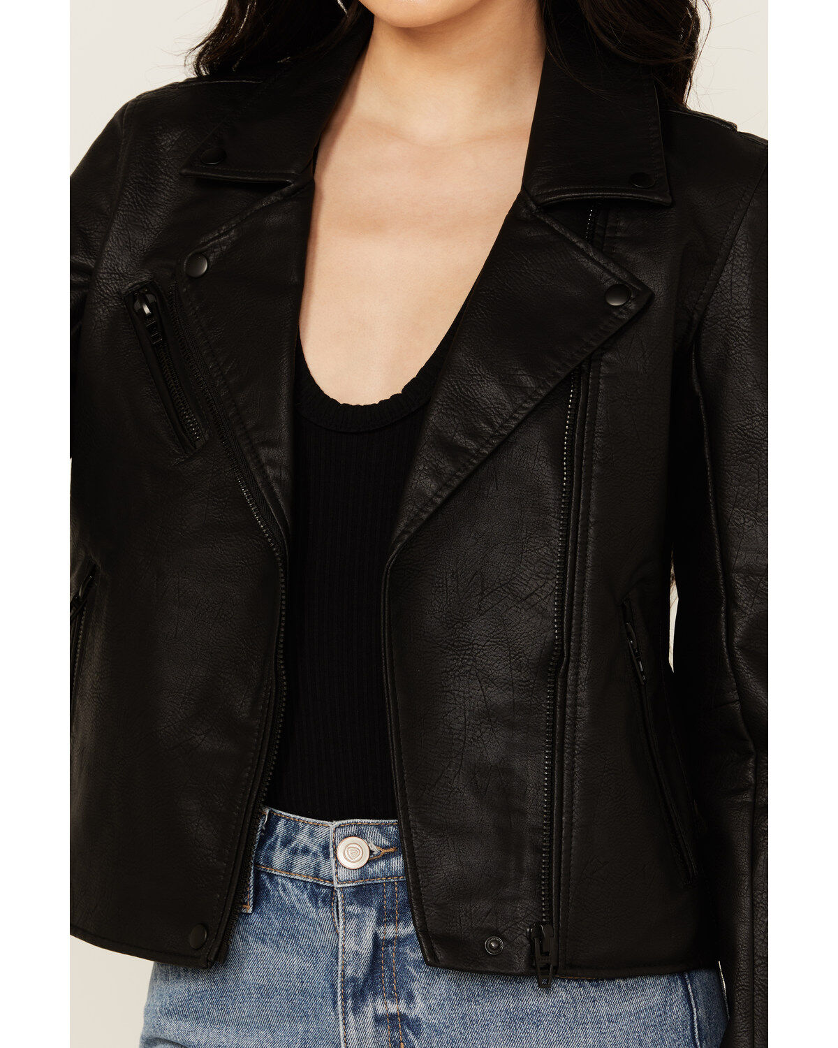 BLANKNYC Women's Faux Leather Moto Jacket