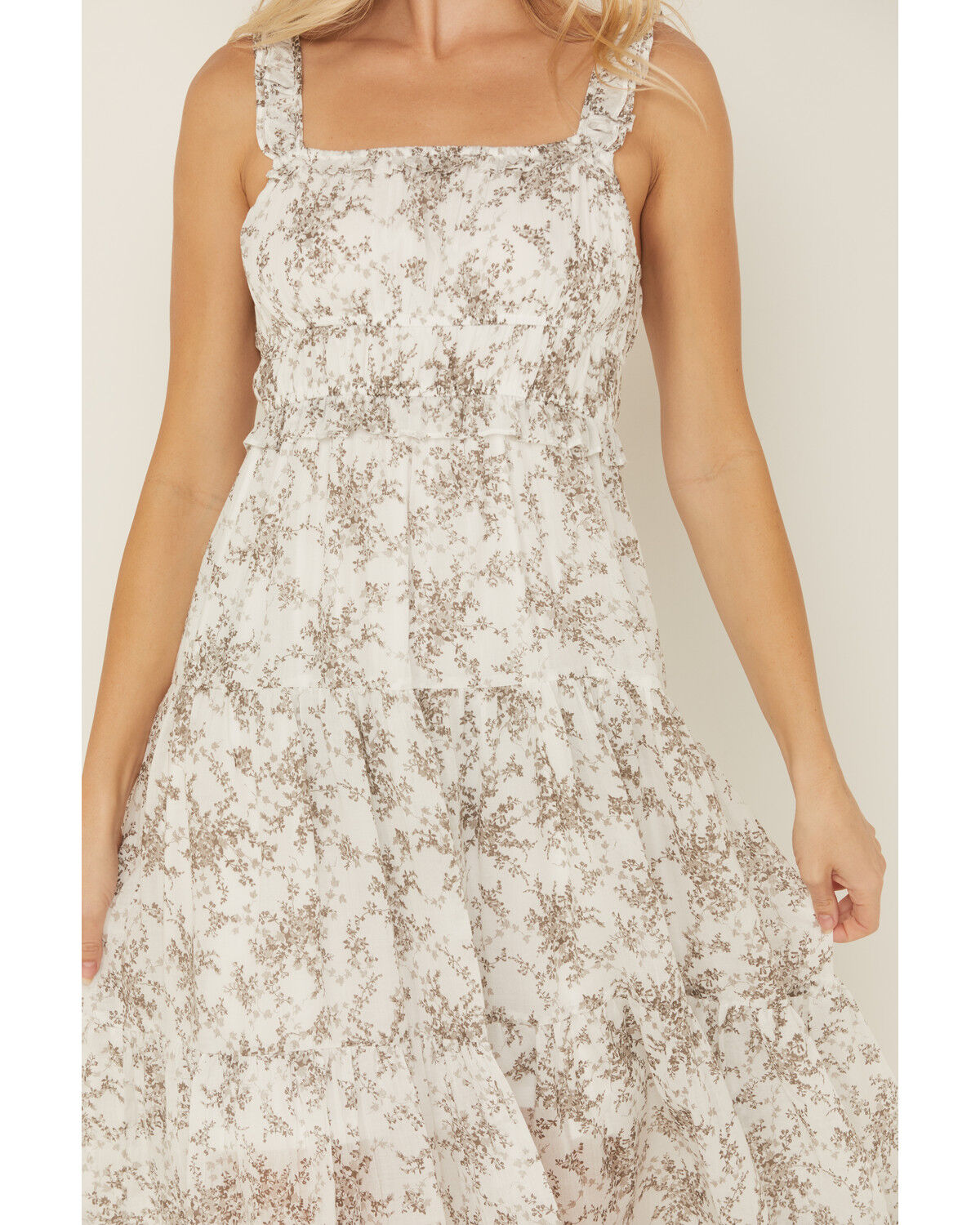 Yura Women's Floral Print Sleeveless Midi Dress