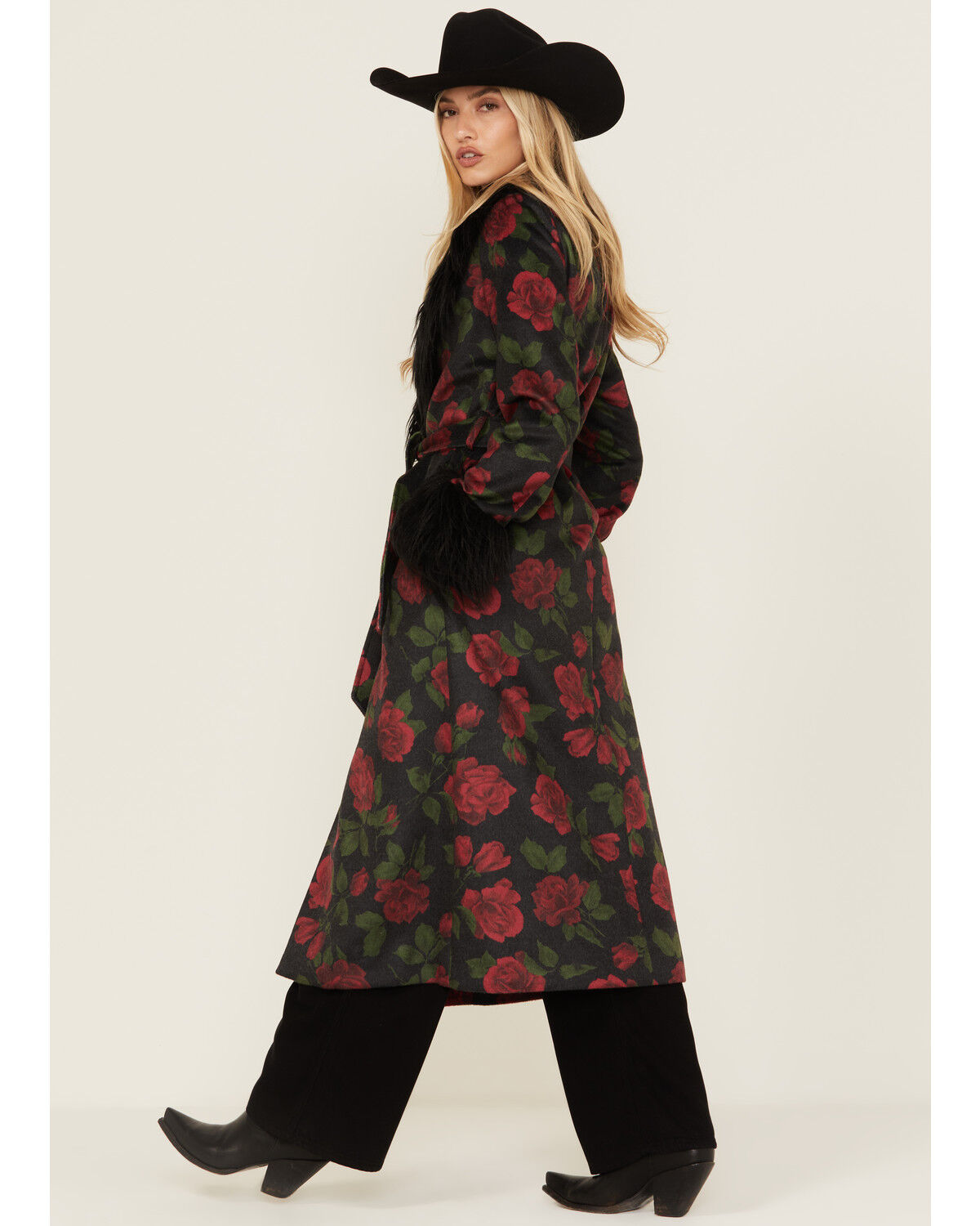 Show Me Your Mumu Women's Red Rose Long Coat