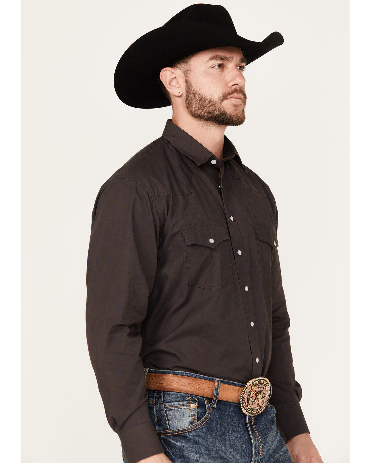 Resistol Men's Lucas Paisley Print Long Sleeve Pearl Snap Western Shirt