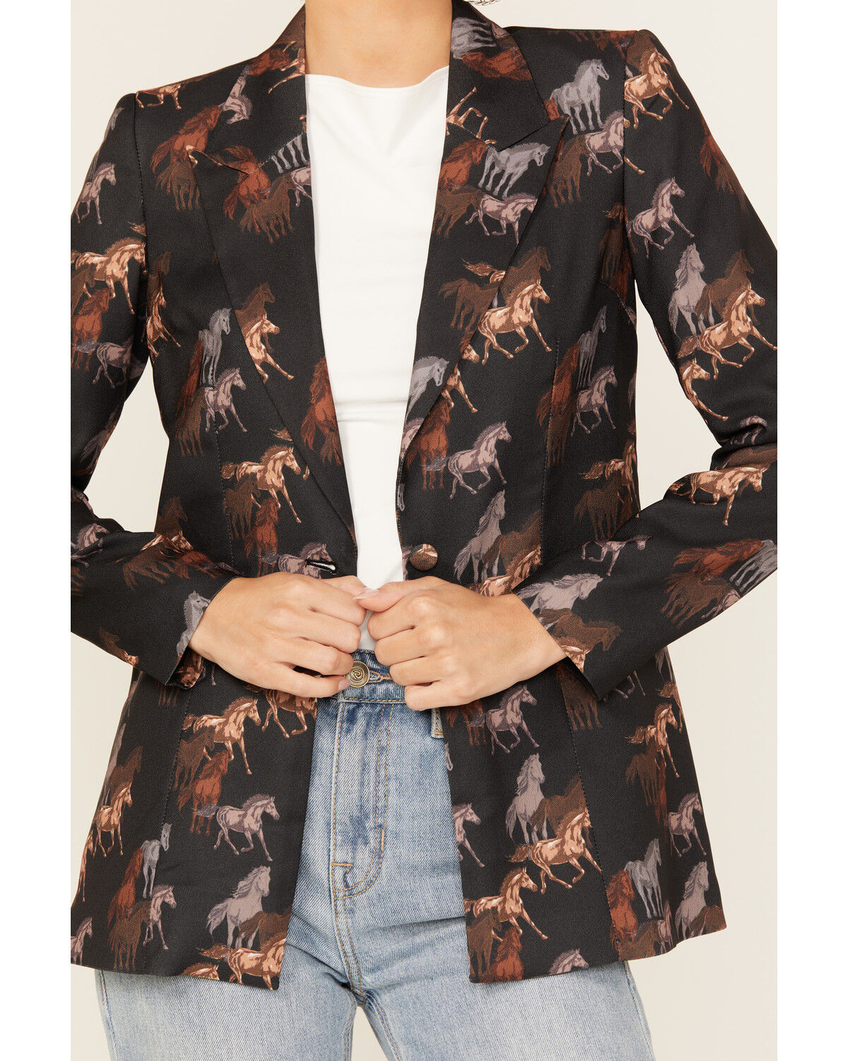Rock & Roll Denim Women's Horse Print Blazer