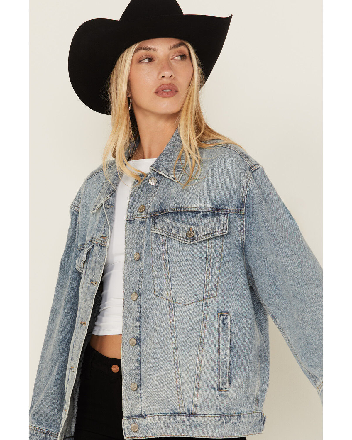Daze Women's Later Medium Wash Denim Jacket