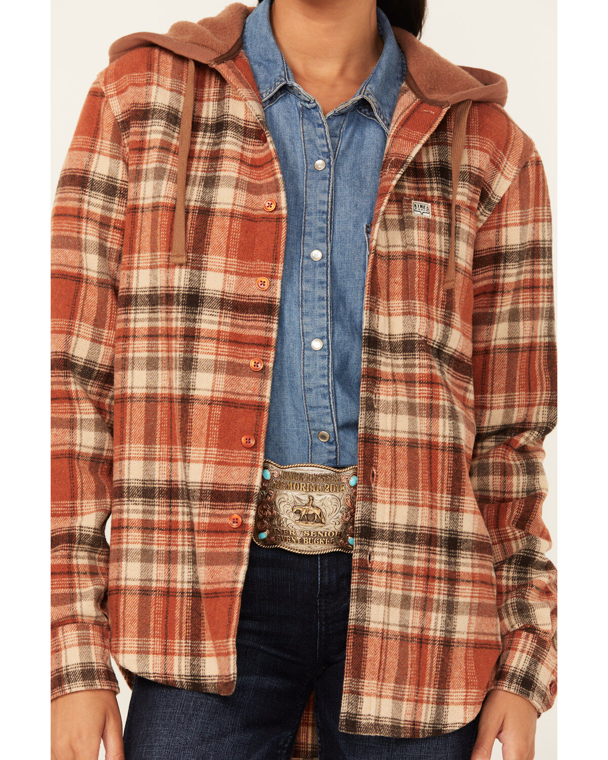 Kimes Ranch Delano Plaid Print Hooded Flannel Jacket