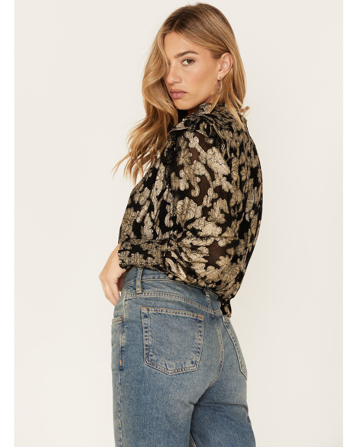 Revel Women's Floral Smocked Waist Top