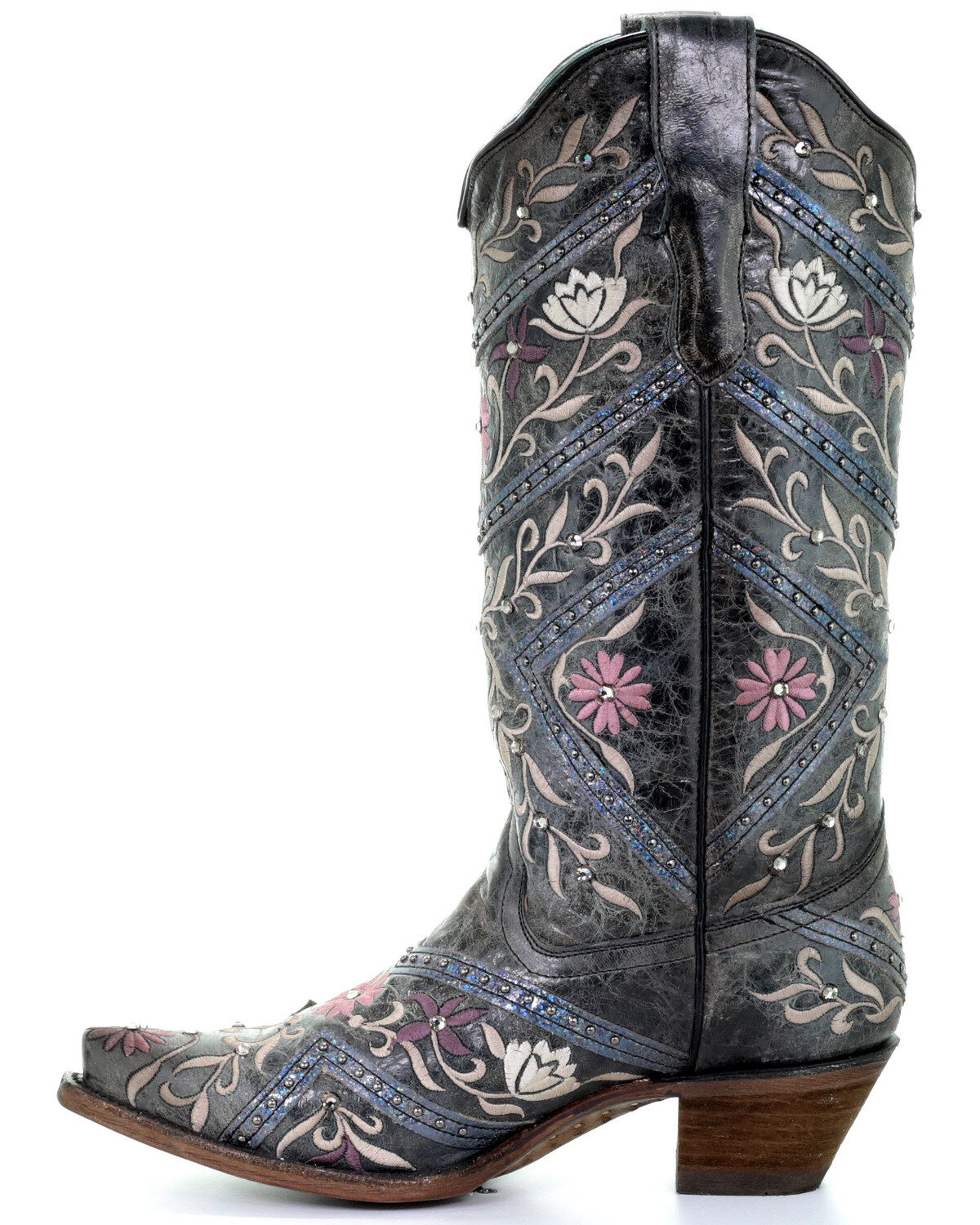 Corral Women's Floral Embroidery & Rhinestones Western Boots - Snip Toe