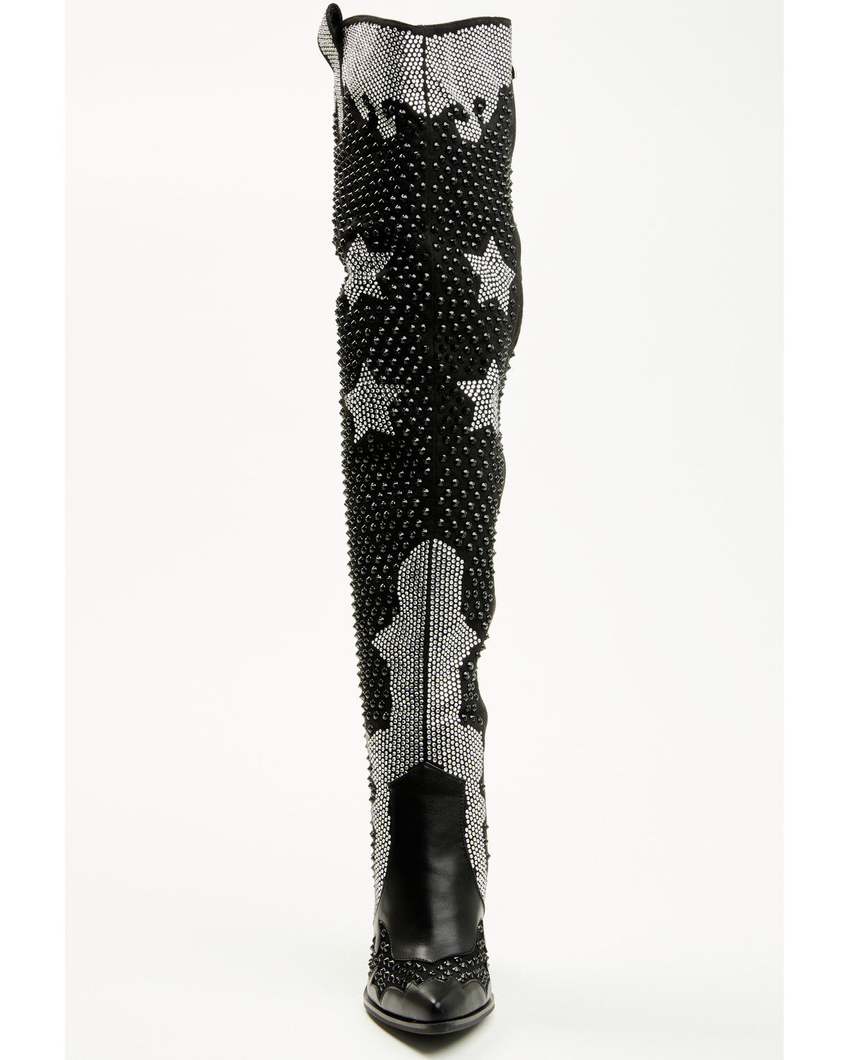 Azalea Wang Women's Nella Over The Knee Embellished Fringe Tall Fashion Boots - Snip Toe