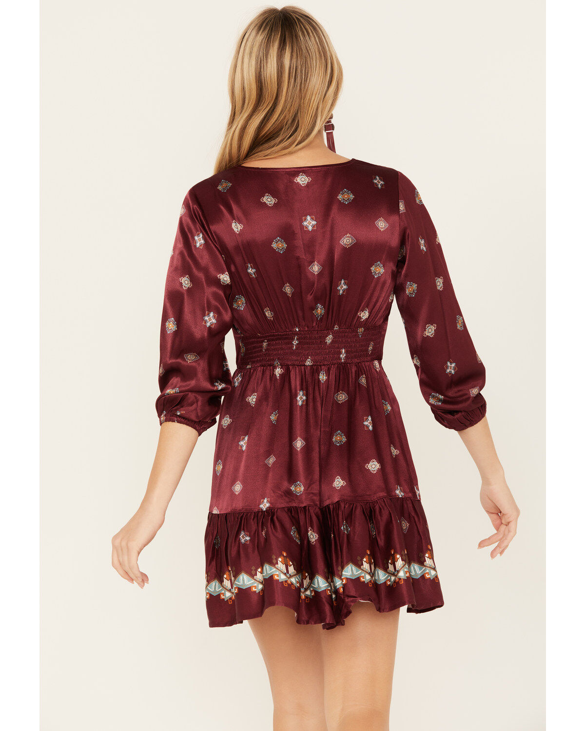 Shyanne Women's Border Southwestern Printed Mini Dress