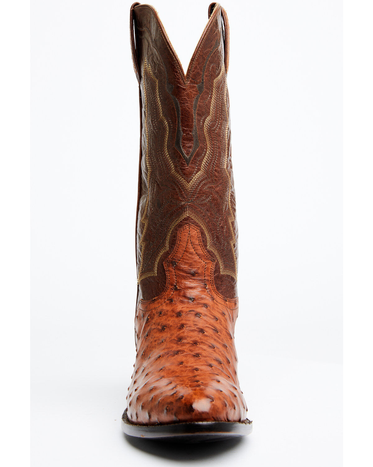 El Dorado Men's Exotic Full-Quill Ostrich Skin Western Boots - Round Toe