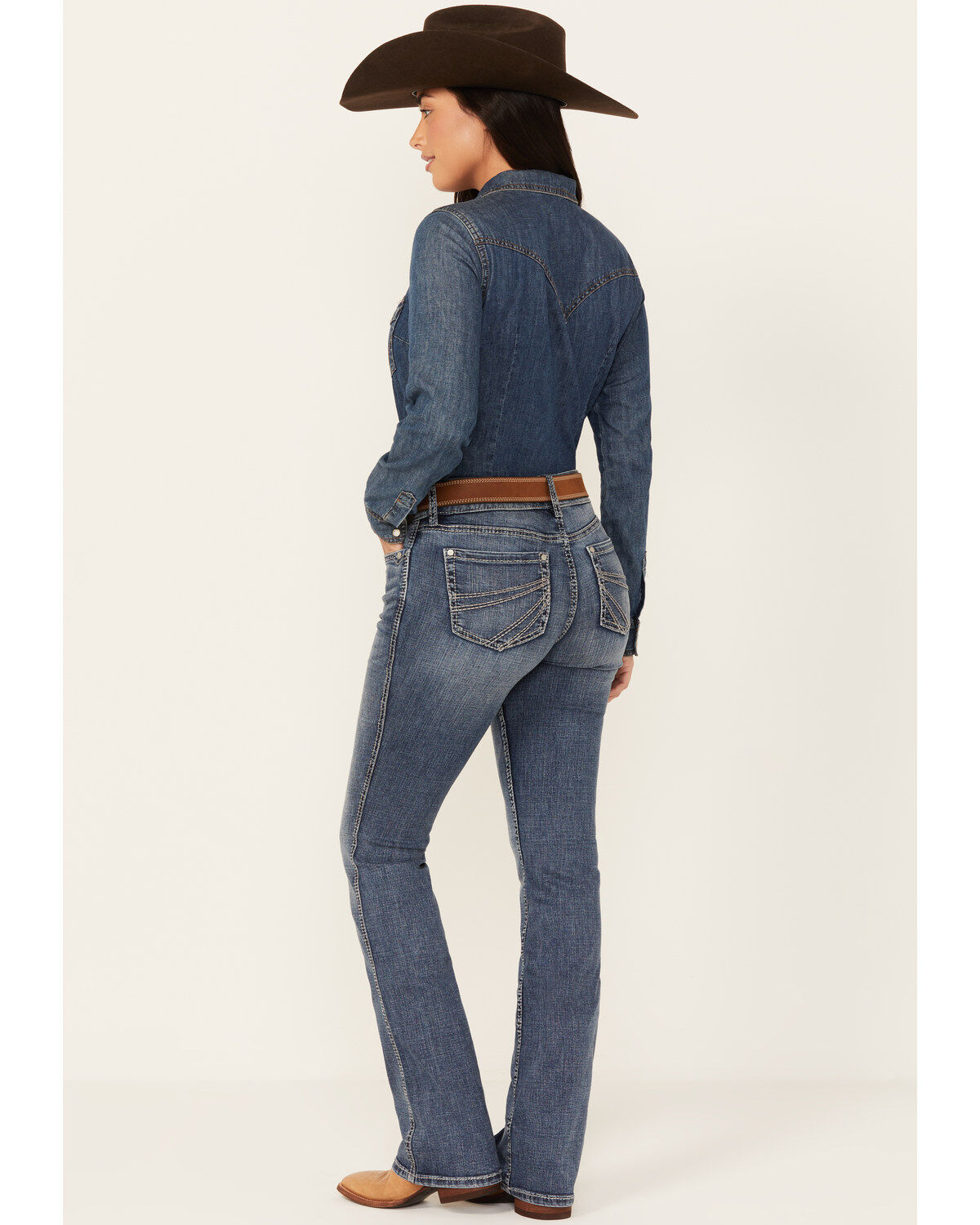 Shyanne Women's Silverton Shay Medium Wash Mid Rise Bootcut Stretch Riding Jeans
