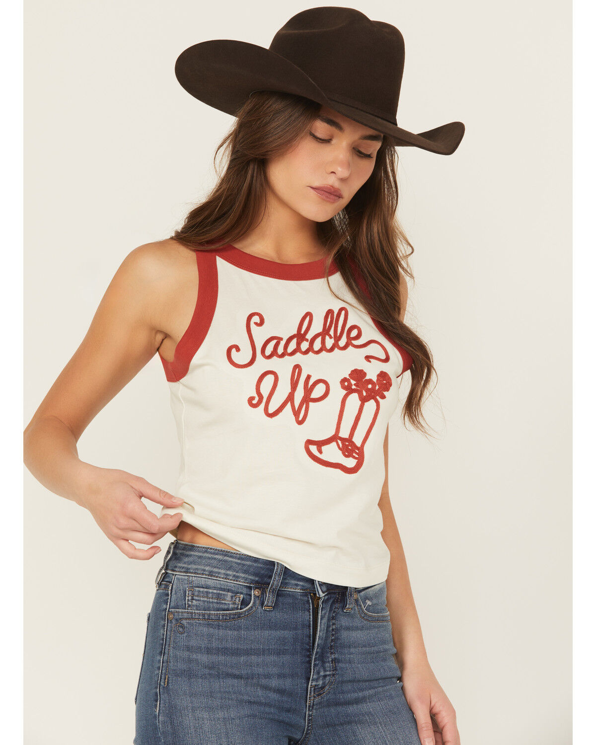 Wrangler Women's Saddle Up Embroidered Tank Top