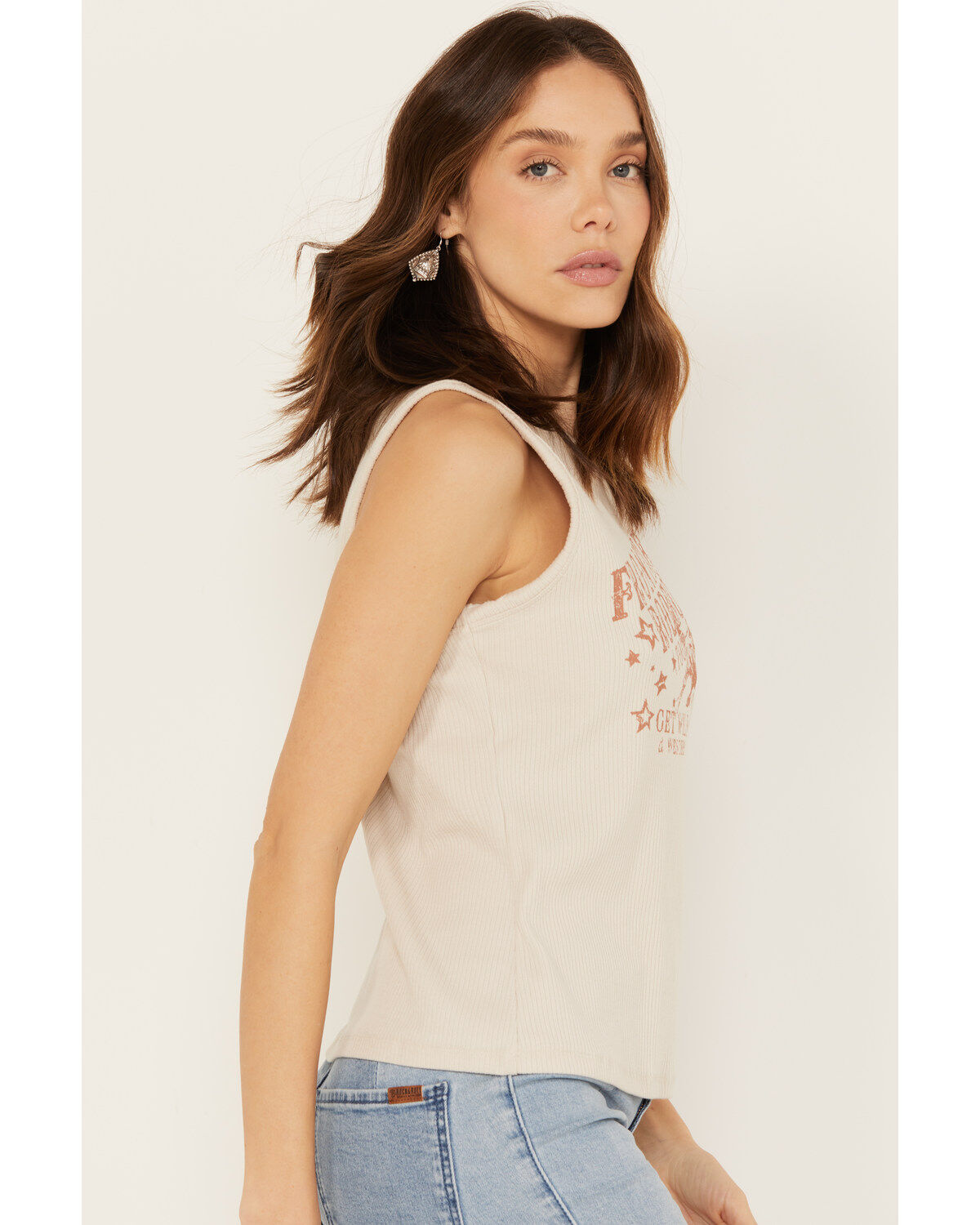 Panhandle Women's Rib Knit Graphic Sleeveless Tank