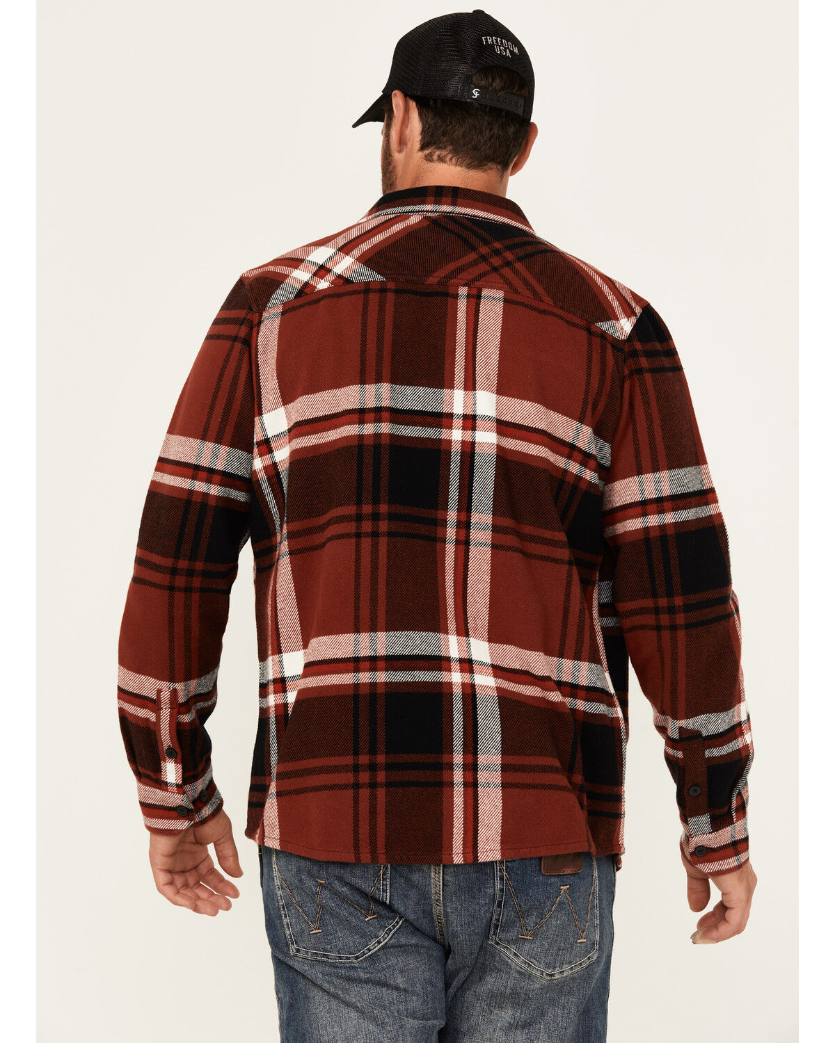 Brothers and Sons Men's Barrell Burley Plaid Print Long Sleeve Button-Down Flannel Shirt