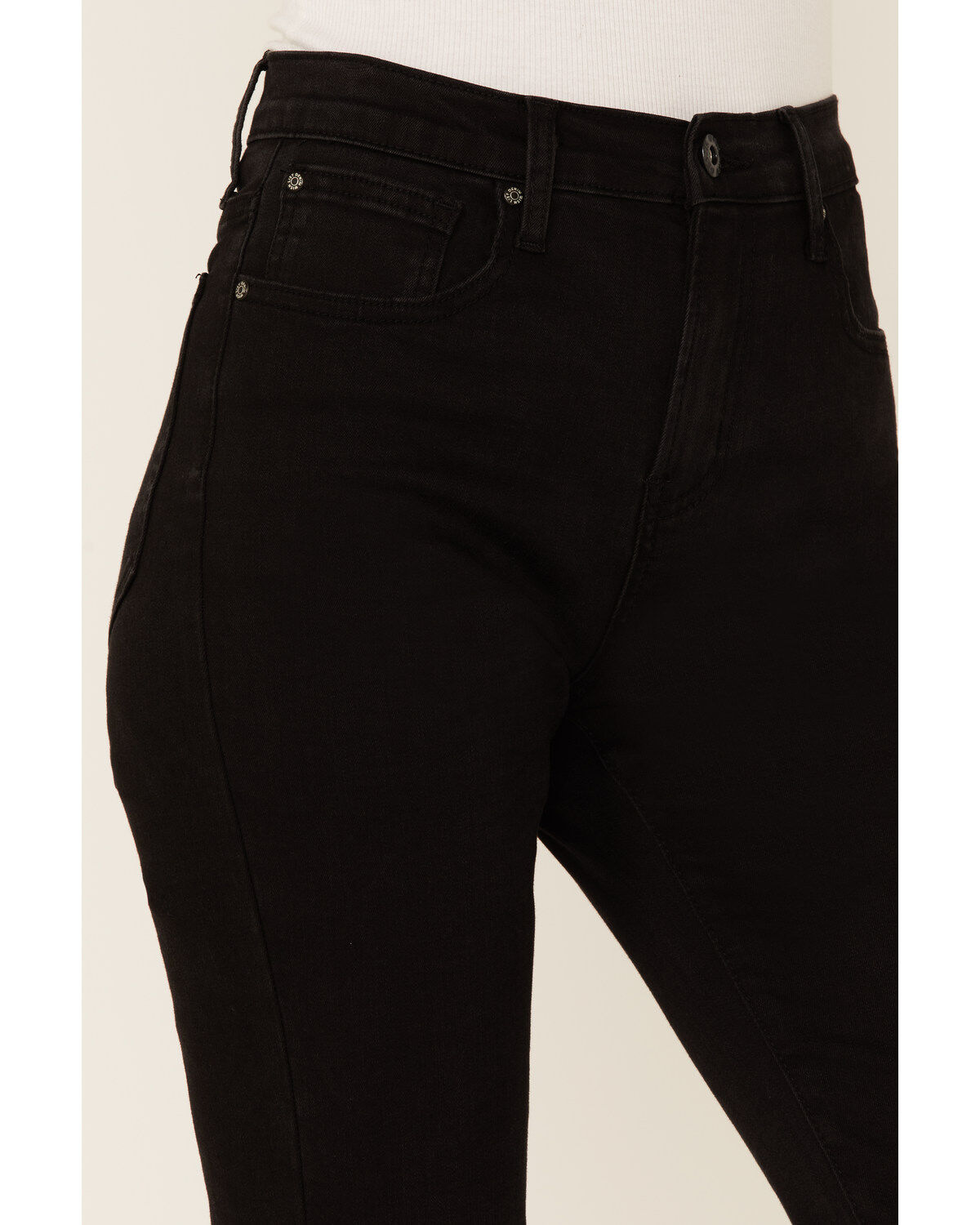 Wishlist Women's Black Crop Kick Flare Leg Jeans