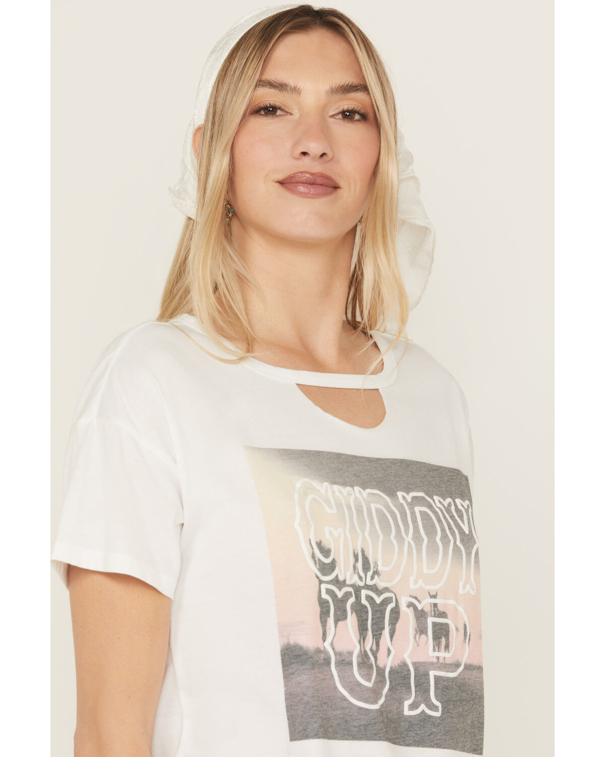 Blended Women's Giddy Up Photo Short Sleeve Graphic Tee