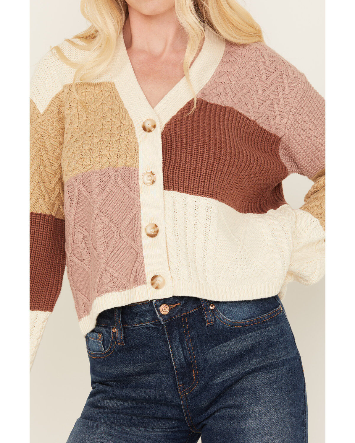 Cleo + Wolf Women's Color Block Cardigan