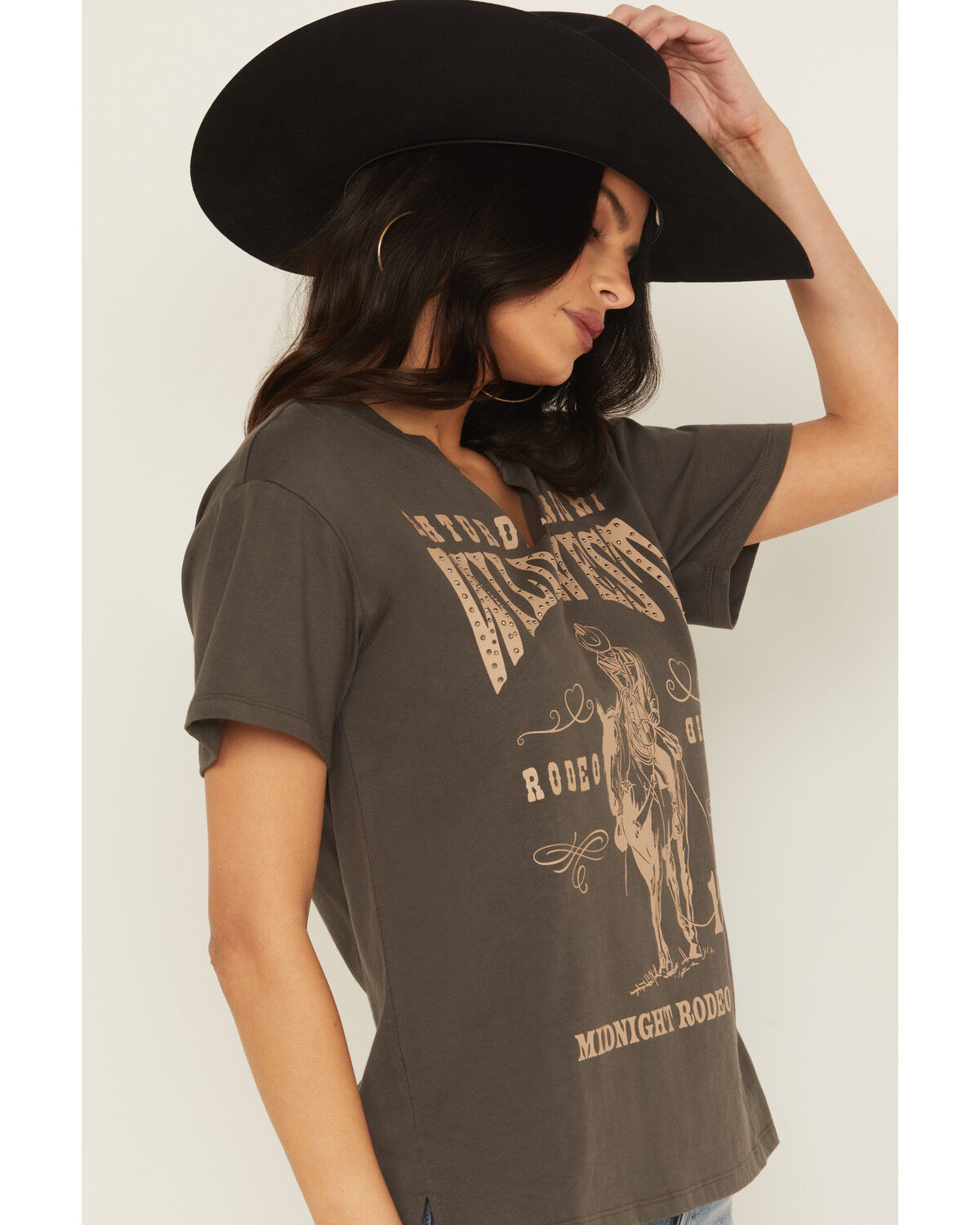 Blended Women's Wild West Studded Short Sleeve Graphic Tee
