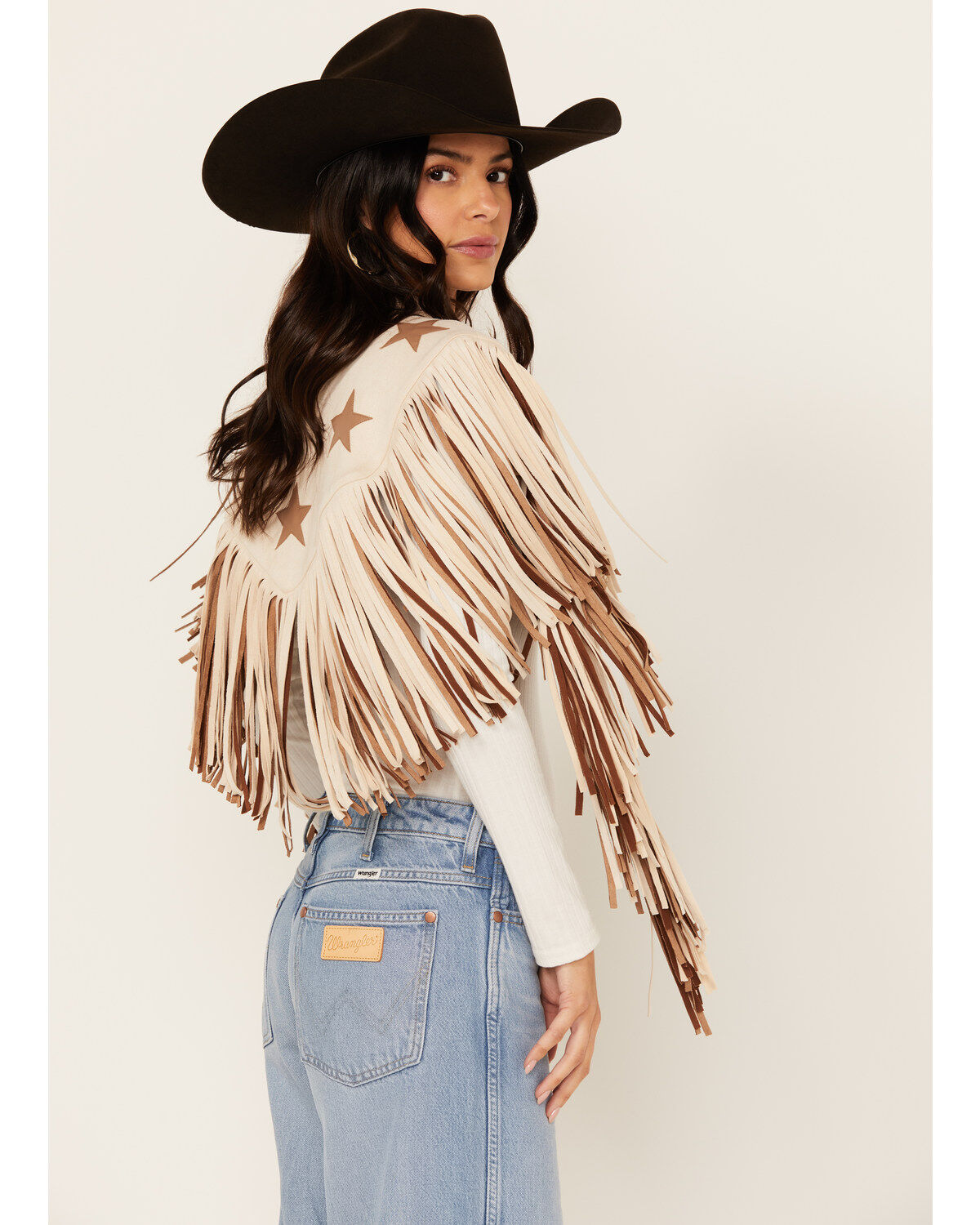 Saints & Hearts Women's Faux Suede Star Cape