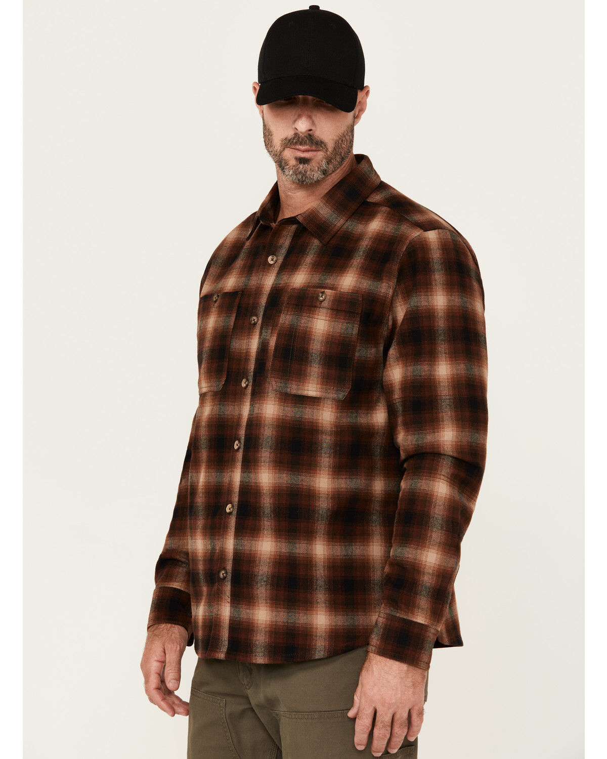 Lucky Brand Workwear Men's River Plaid Print Long Sleeve Button-Down Flannel Work Shirt