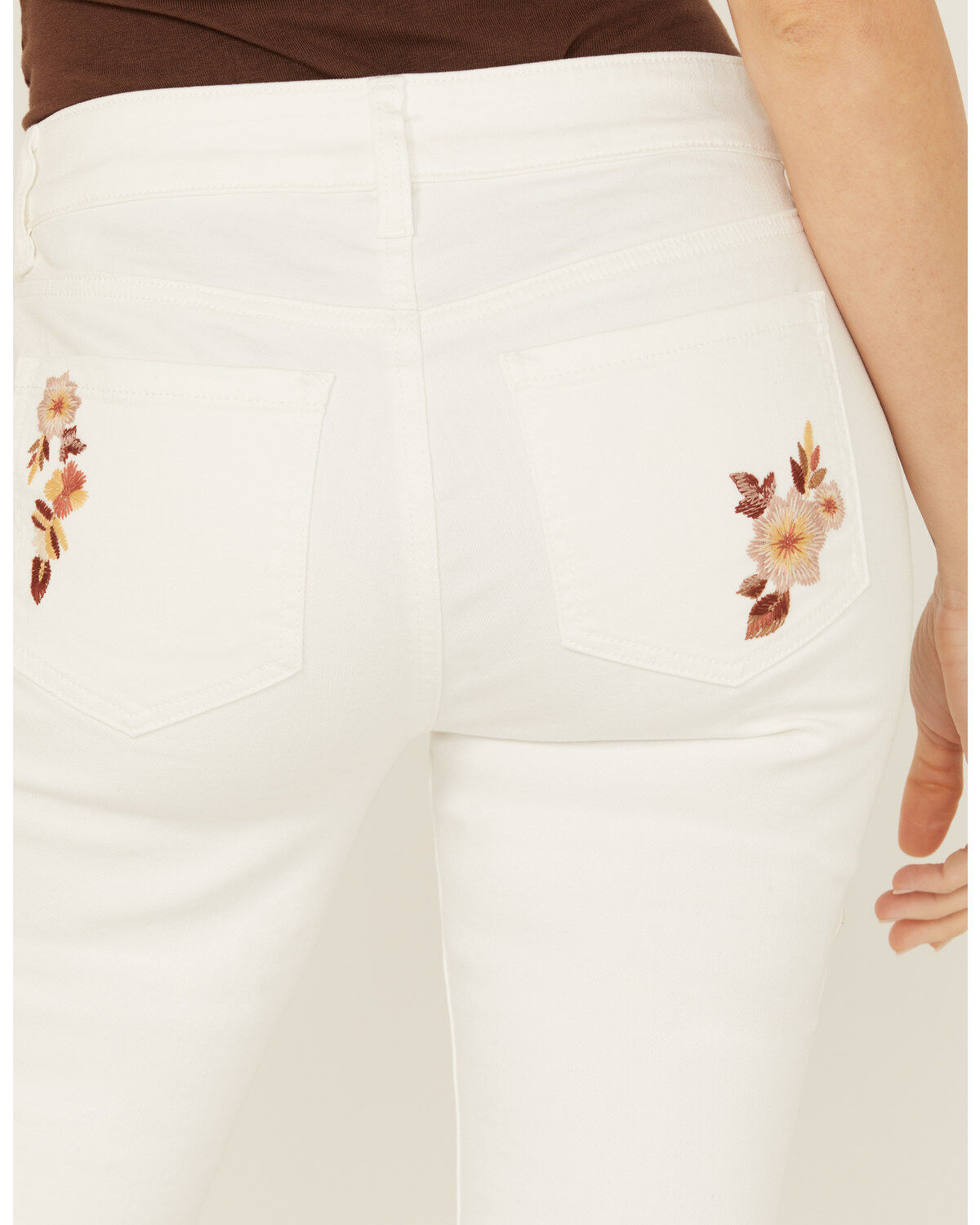 Shyanne Women's Payson Floral Embroidered Novelty Bootcut Comfort Stretch Denim Jeans