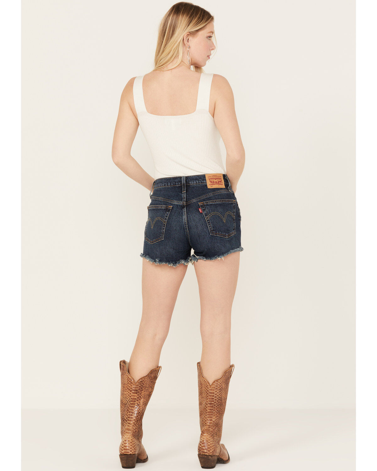 Levi's Women's Dark Wash 501 Worn In Original Shorts
