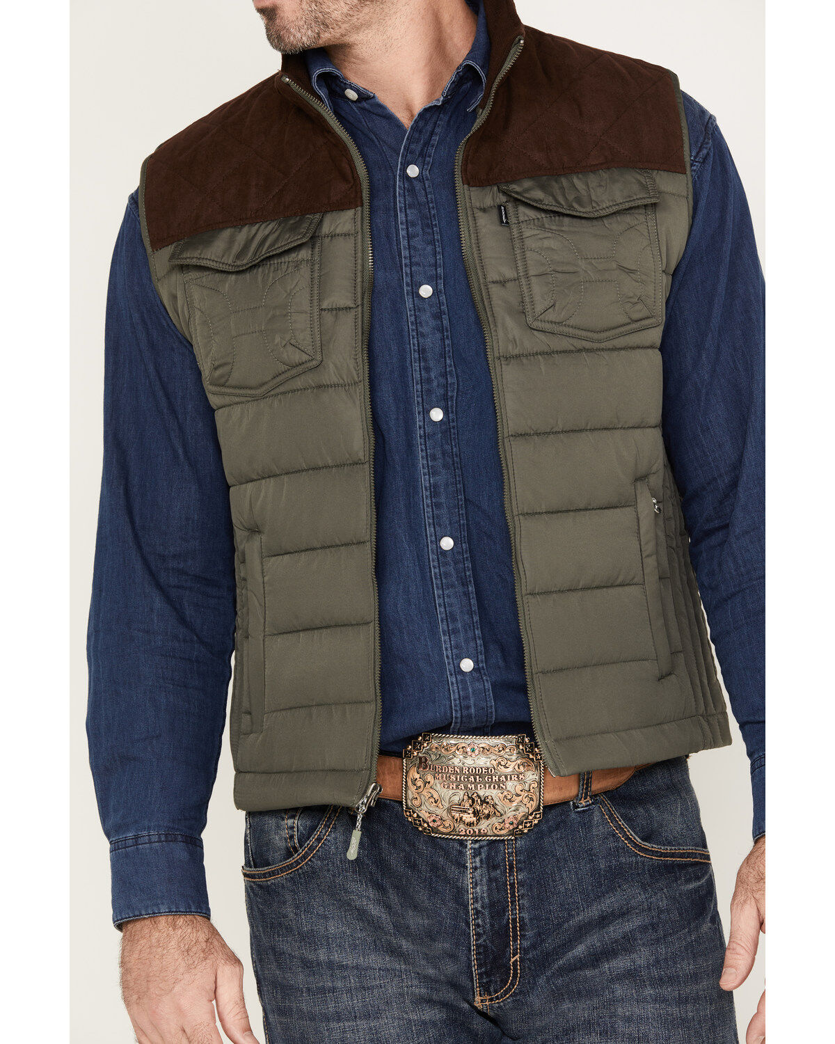 Hooey Men's Color Block Packable Vest