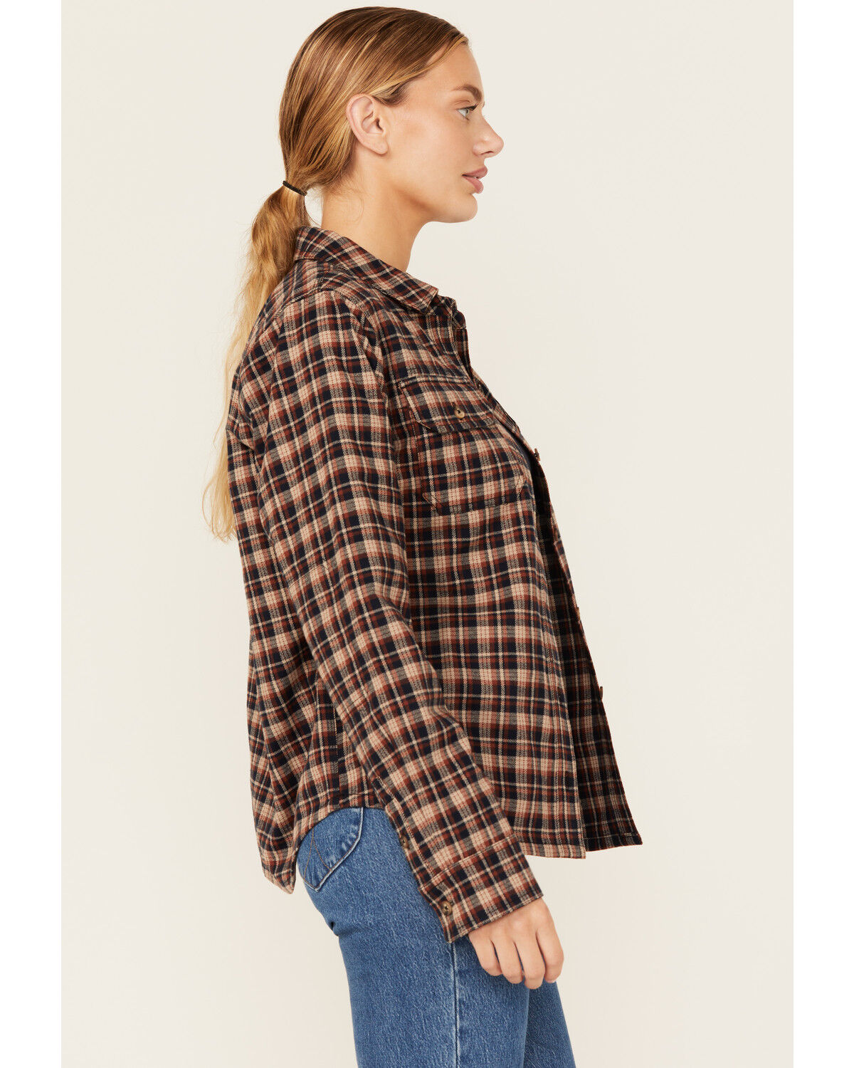 Lucky Brand Workwear Women's Graceland Plaid Print Long Sleeve Button-Down Flannel Shirt
