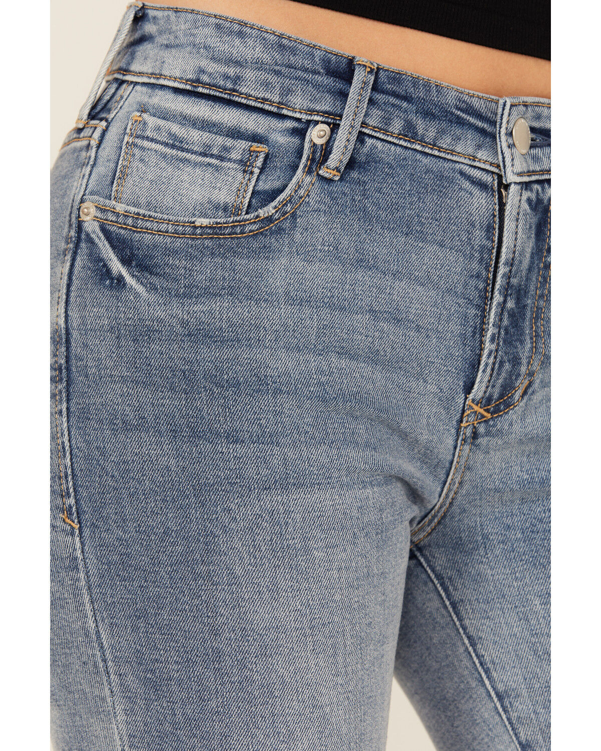 Dear John Women's Jaxtyn Medium Wash Mid Rise Bootcut Stretch Denim Jeans