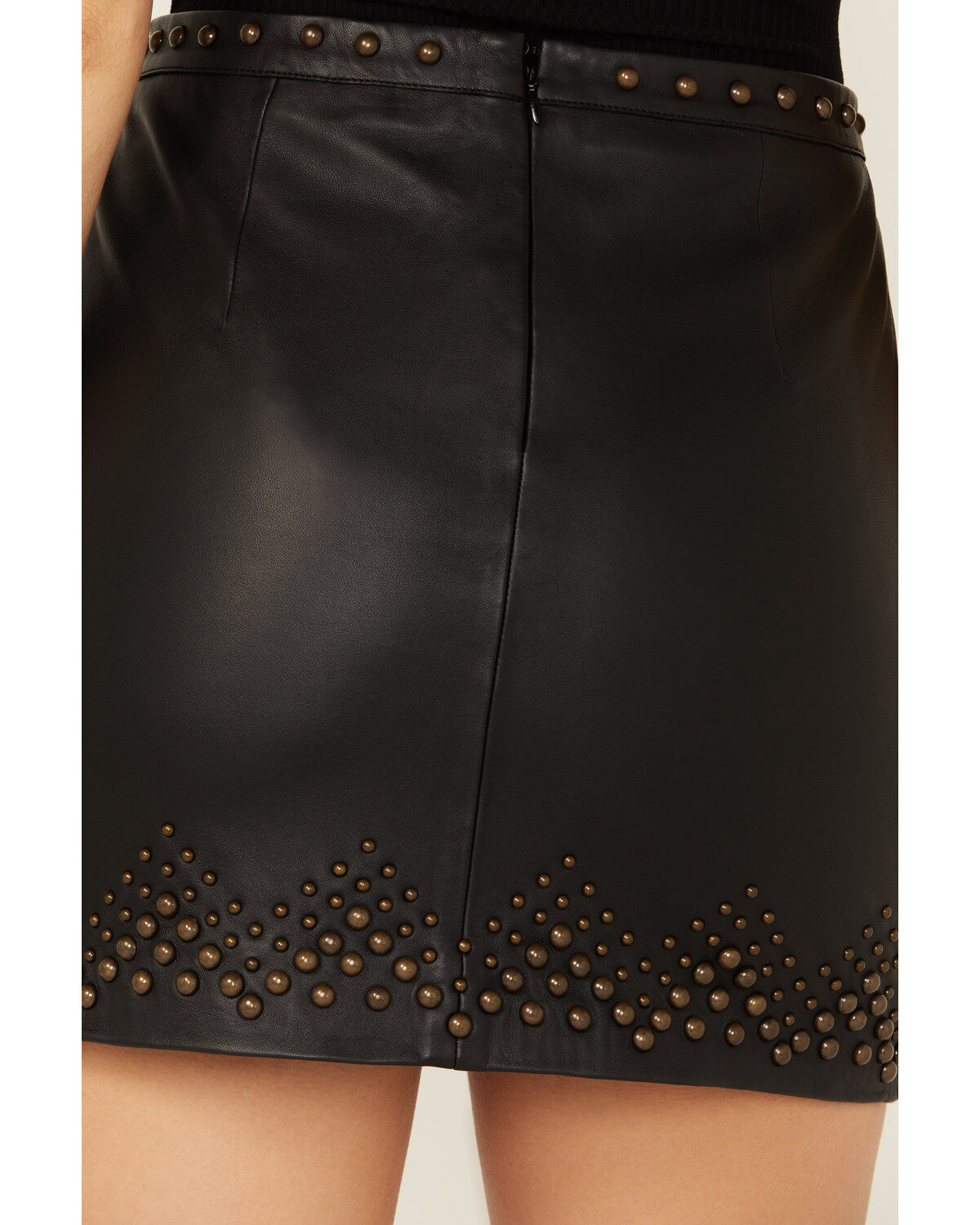 Wonderwest Women's Studded Leather Skirt