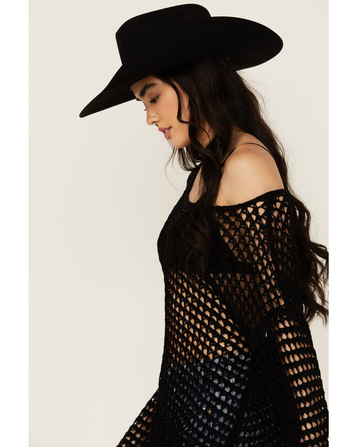 POL Women's Open Crochet Sweater