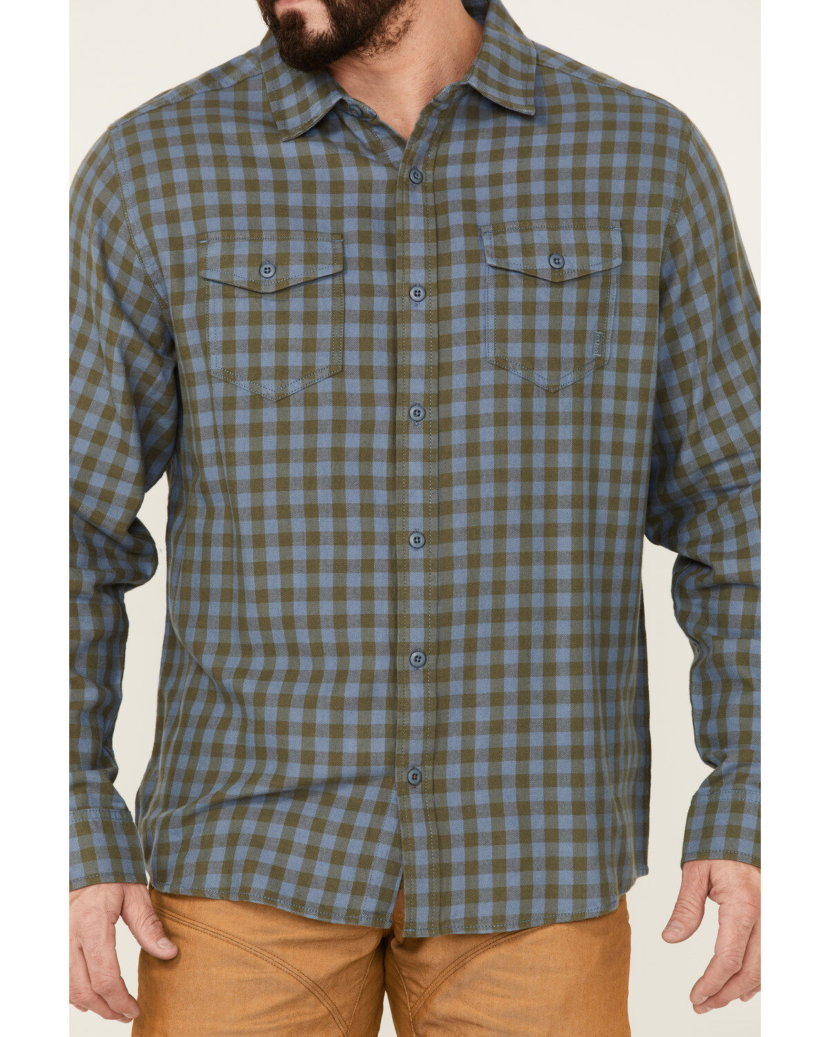 Brothers and Sons Men's Small Check Plaid Long Sleeve Button-Down Western Shirt