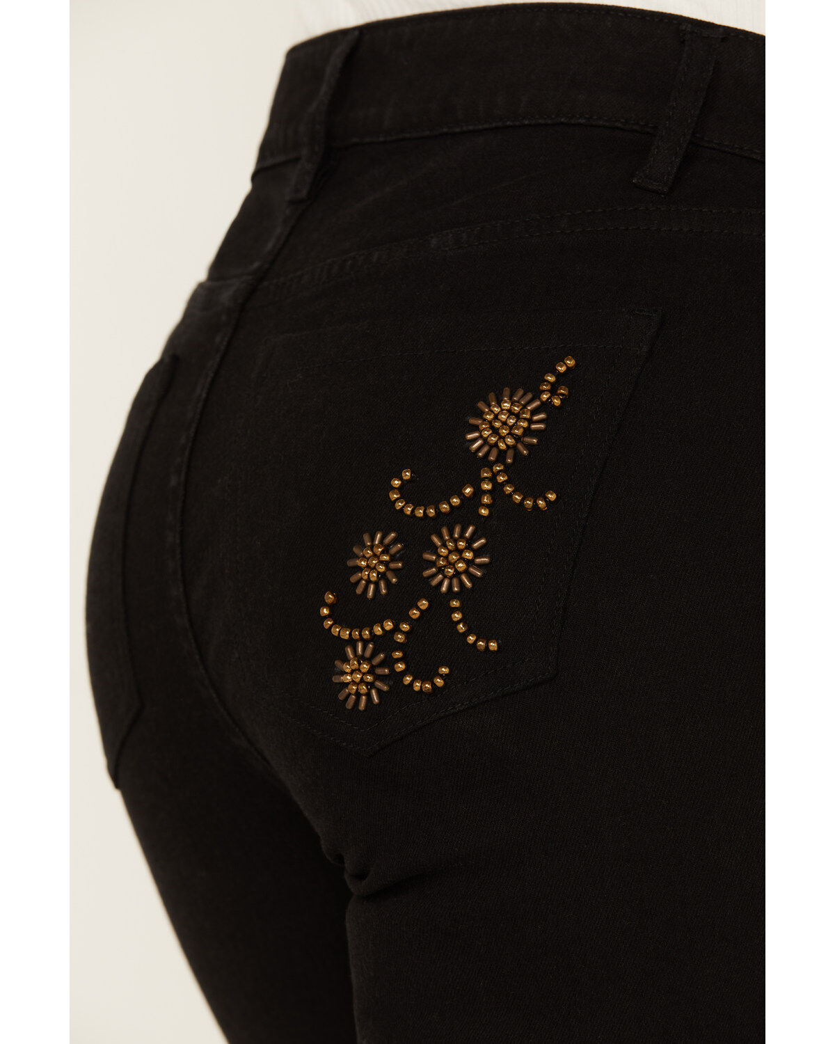 Shyanne Women's Sand Palm High Rise Embellished Flare Jeans