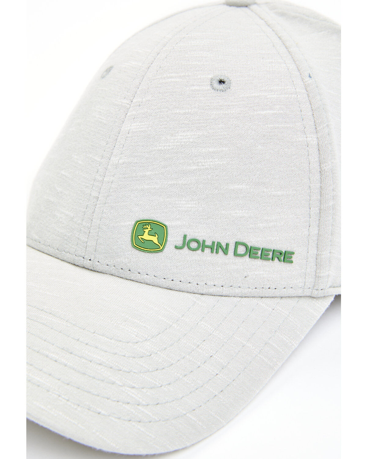 John Deere Men's Gray Offset Embroidered Logo Mesh-Back Ball Cap