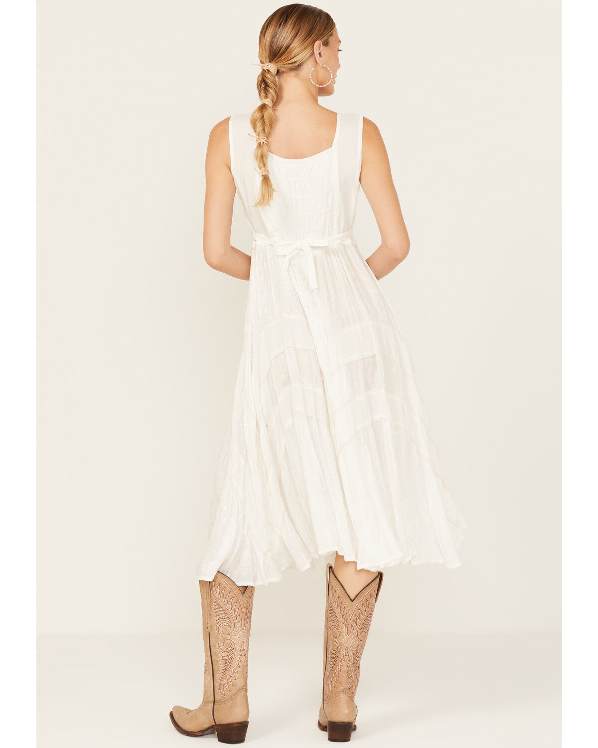 Scully Women's Lace-Up Jacquard Midi Dress