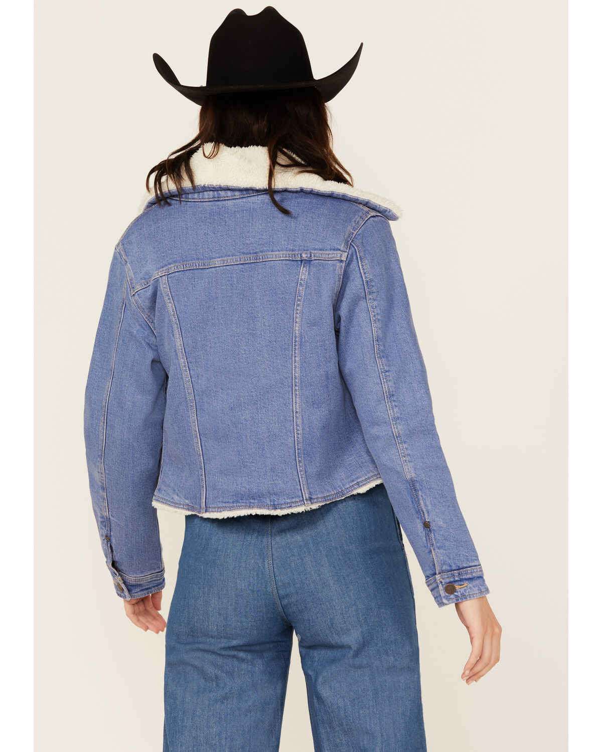 Wrangler Women's Medium Wash Sherpa Lined Denim Jacket