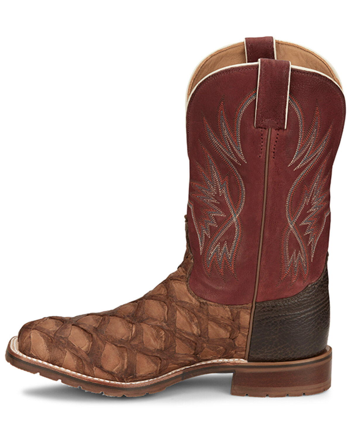 Tony Lama Men's Prescott Exotic Pirarucu Western Boots - Broad Square Toe