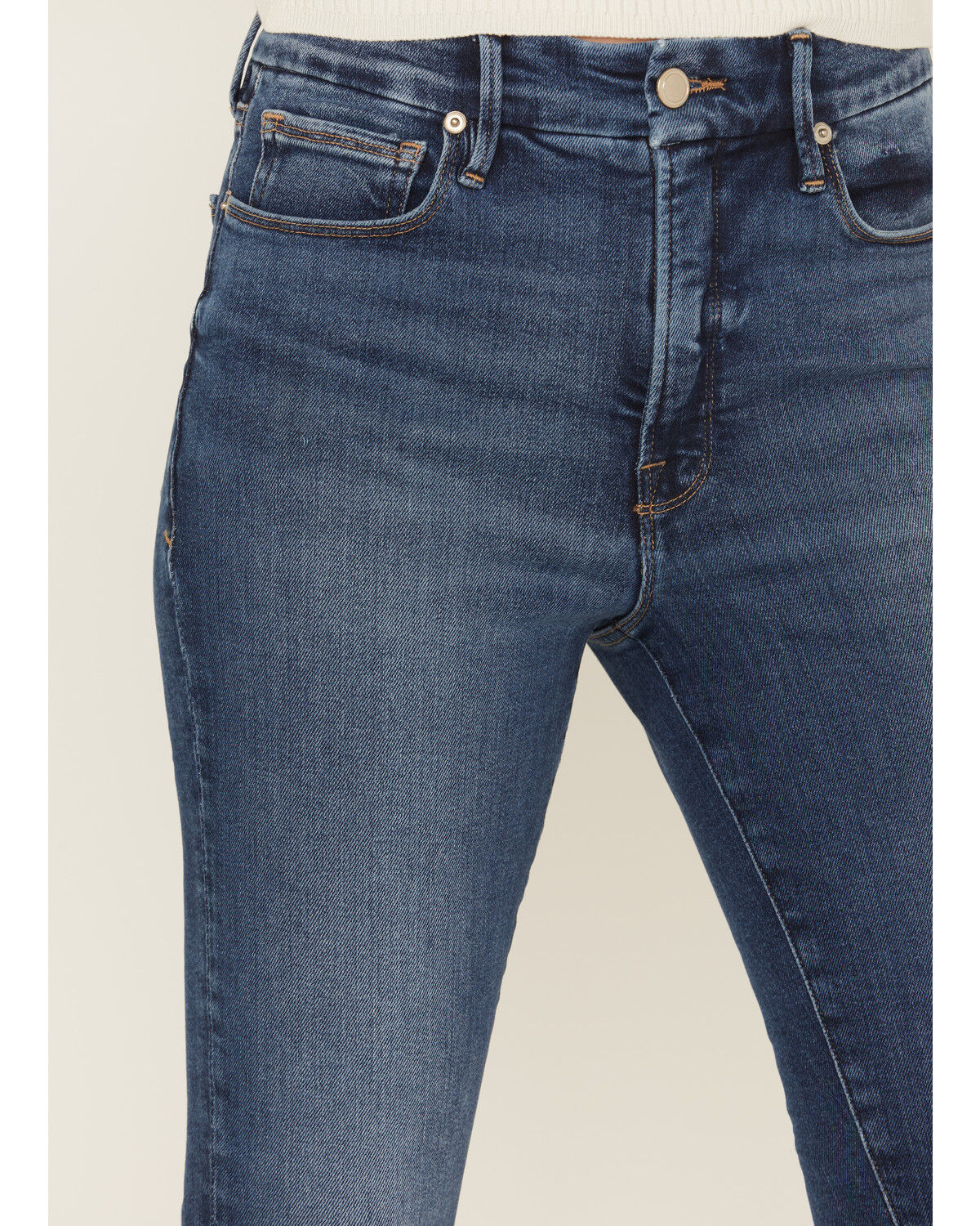 Good American Women's Good Waist Dark Wash High Rise Skinny Stretch Denim Jeans