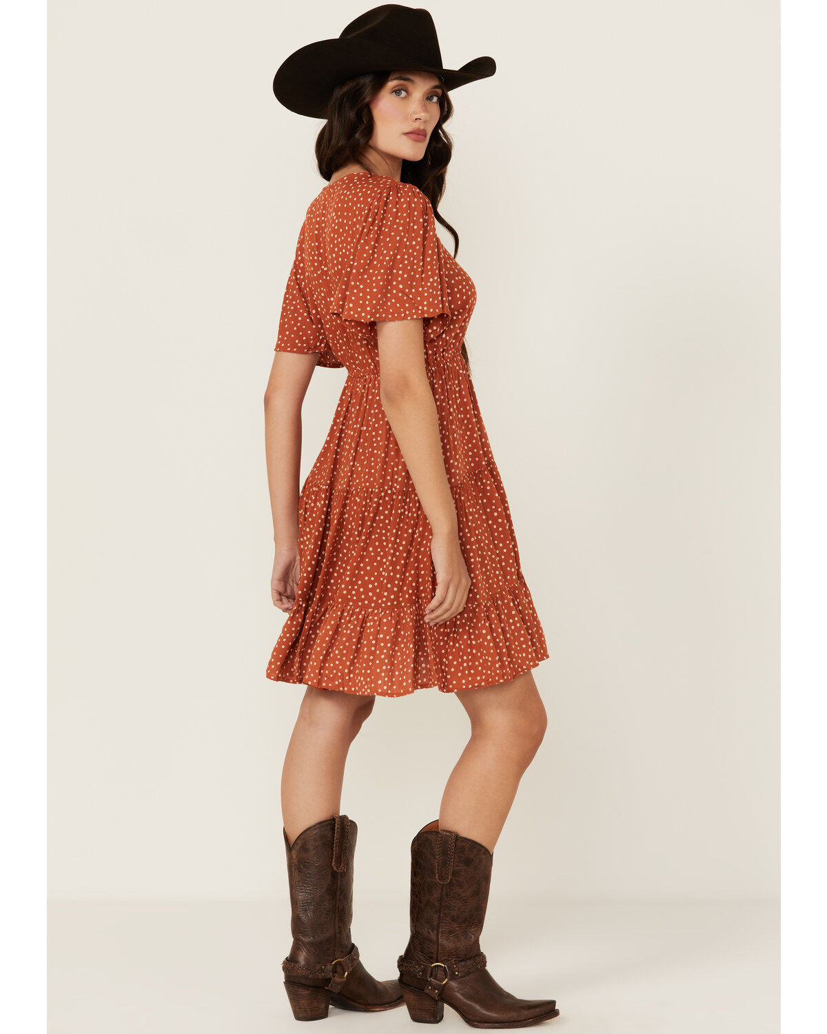 Angie Women's Polka Dot Short Sleeve Mini Dress