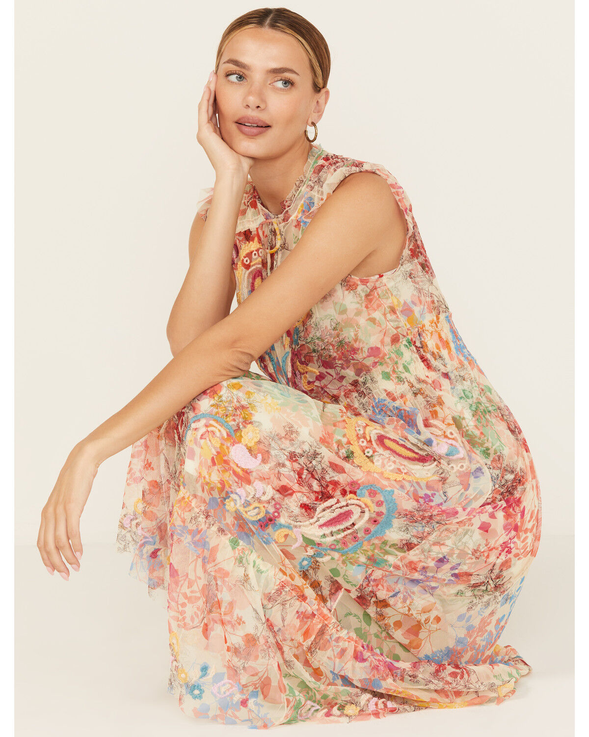 Johnny Was Women's Mazzy Tie Midi Dress