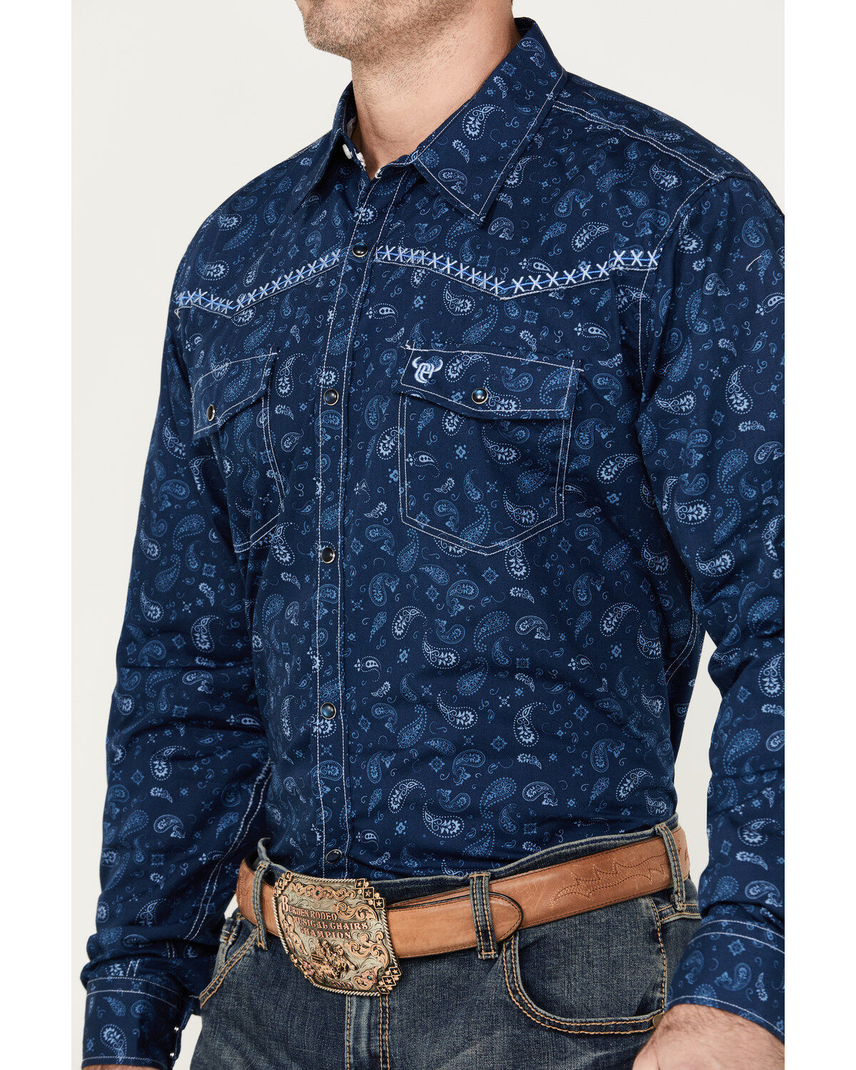 Cowboy Hardware Men's Roman Paisley Print Long Sleeve Western Snap Shirt