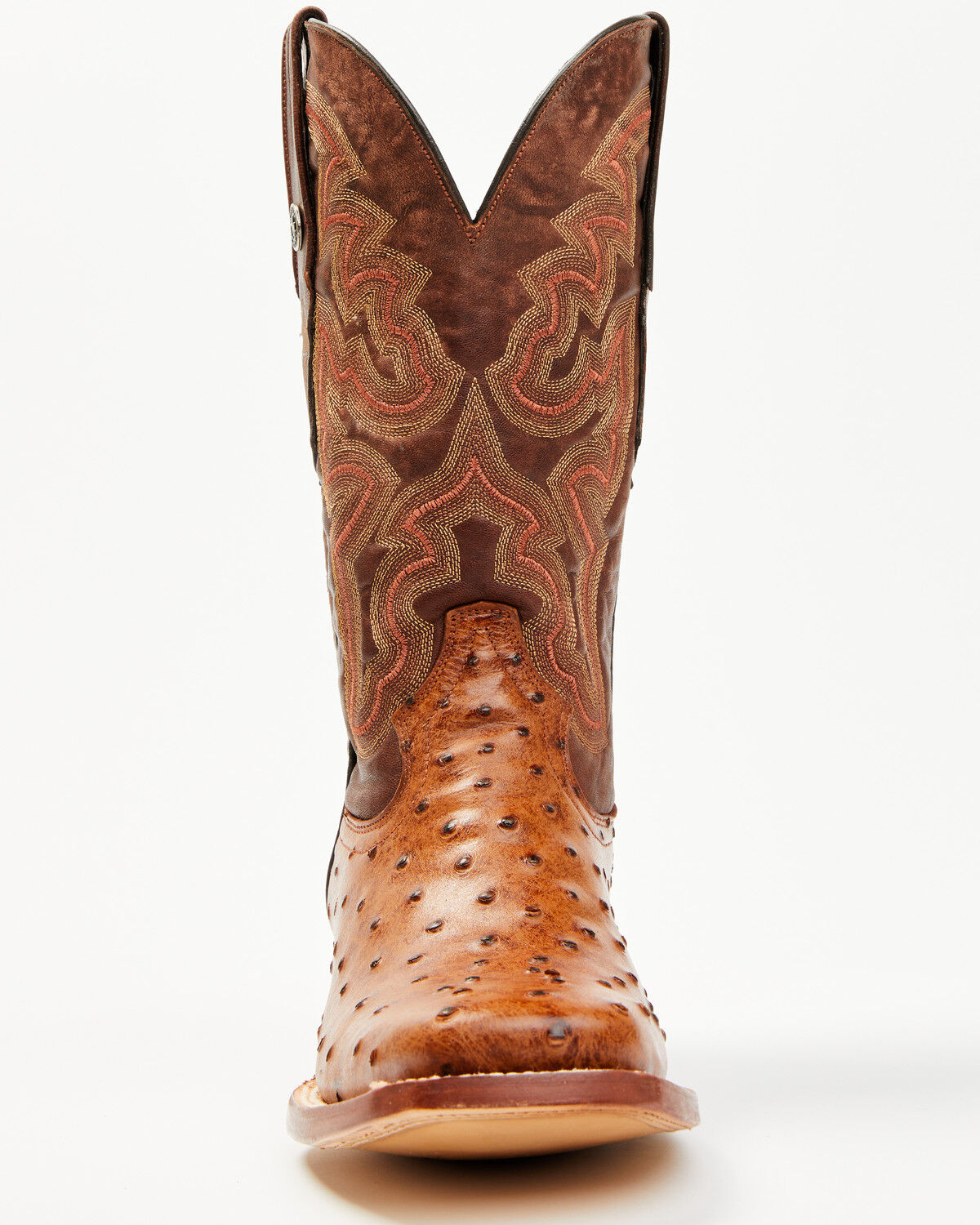Tanner Mark Men's Ostrich Print Western Boots - Broad Square Toe