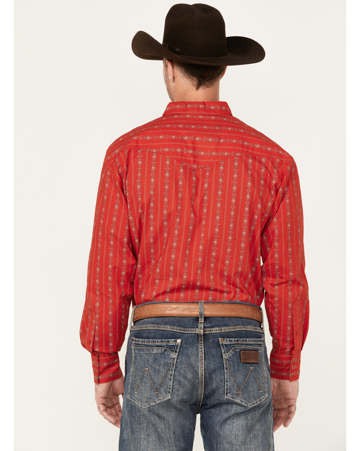 Scully Men's Skull Striped Long Sleeve Pearl Snap Western Shirt